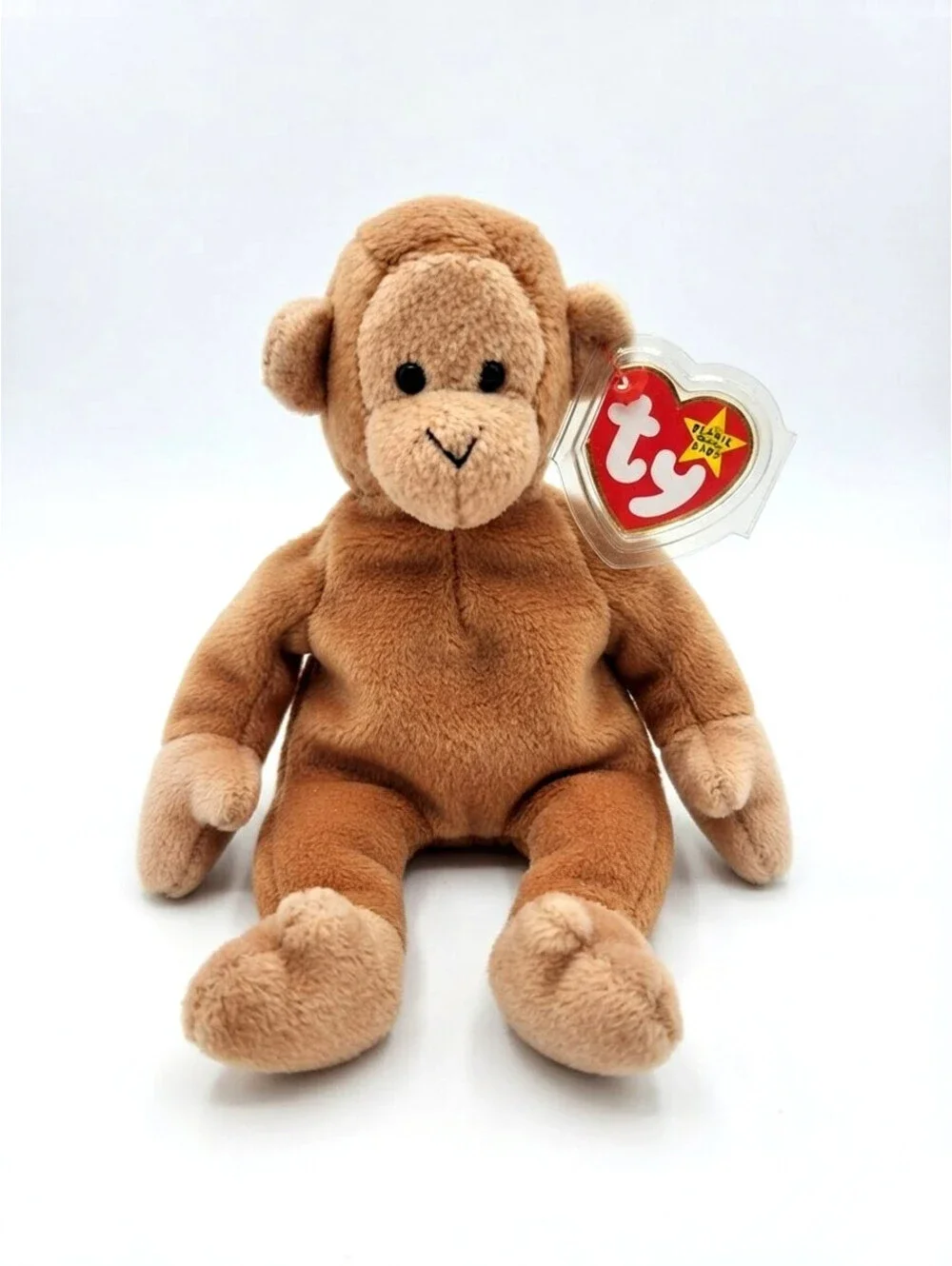 RARE: Ty Beanie Baby Bongo the Monkey (Tan Tail)